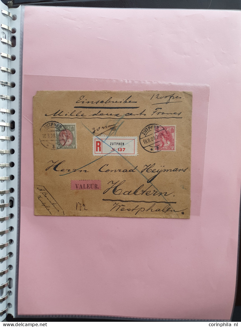 Cover 1899-1921, emissies Cijfer en Bontkraag, ruim 800 poststukken met beter materiaal (o.a. Kroningsgulden op filateli