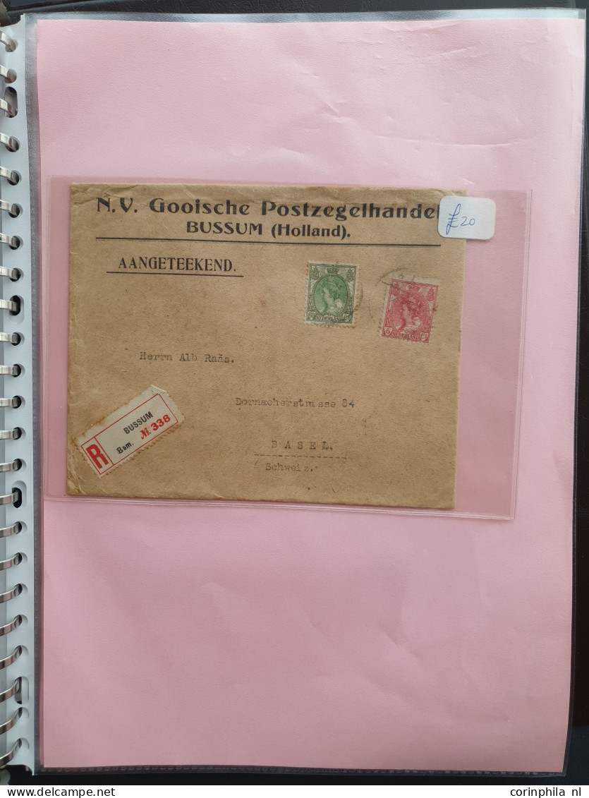 Cover 1899-1921, emissies Cijfer en Bontkraag, ruim 800 poststukken met beter materiaal (o.a. Kroningsgulden op filateli