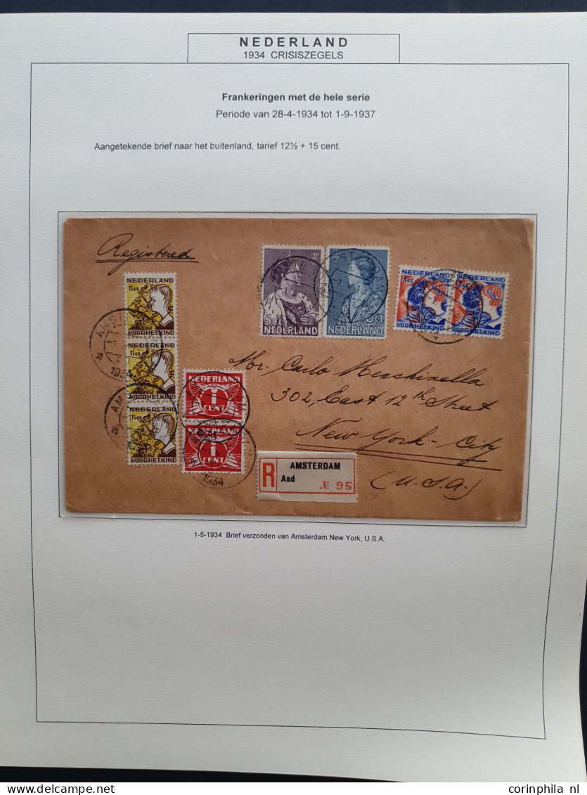 Cover 1922-1935, collectie van ca. 530 poststukken met veel betere ex. w.b.  met 61b (2x), 61c, Toorop 1e dag, 138-138 (