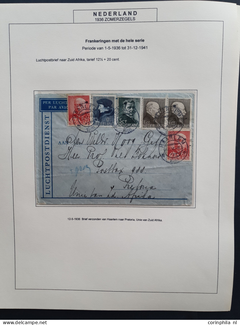 Cover 1922-1935, collectie van ca. 530 poststukken met veel betere ex. w.b.  met 61b (2x), 61c, Toorop 1e dag, 138-138 (