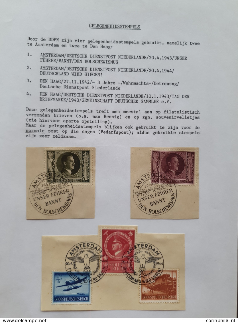 Cover 1940-1945 Collectie Deutsche Dienstpost Niederlande DDPN (ca. 520 Poststukken) Deels Opgezet Op Plaatsnaam A-Z Met - Sammlungen