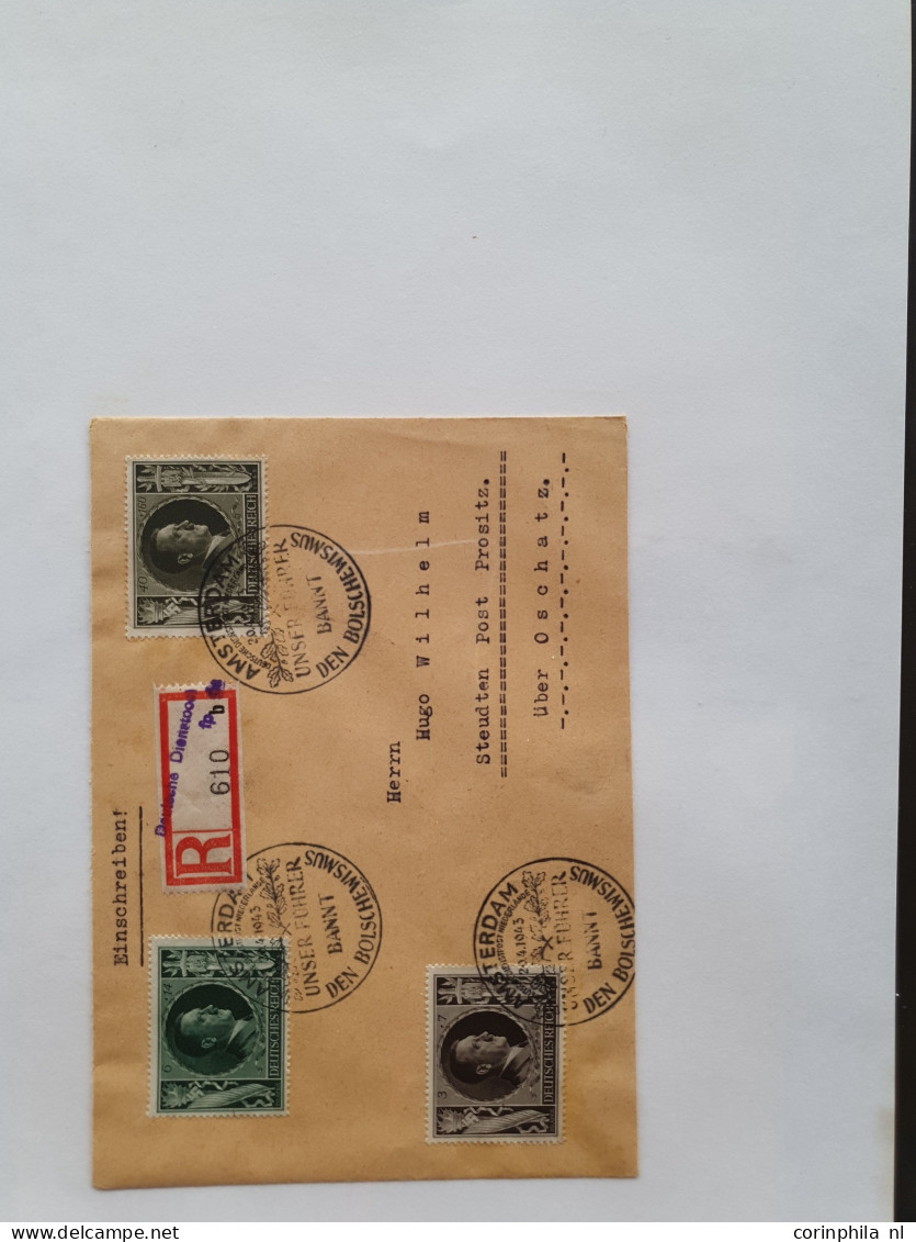 Cover 1940-1945 Collectie Deutsche Dienstpost Niederlande DDPN (ca. 520 Poststukken) Deels Opgezet Op Plaatsnaam A-Z Met - Collezioni