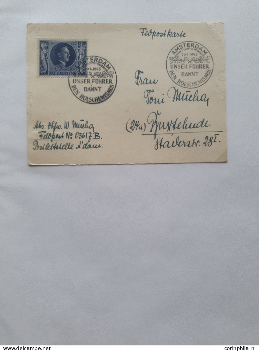 Cover 1940-1945 collectie Deutsche Dienstpost Niederlande DDPN (ca. 520 poststukken) deels opgezet op plaatsnaam A-Z met