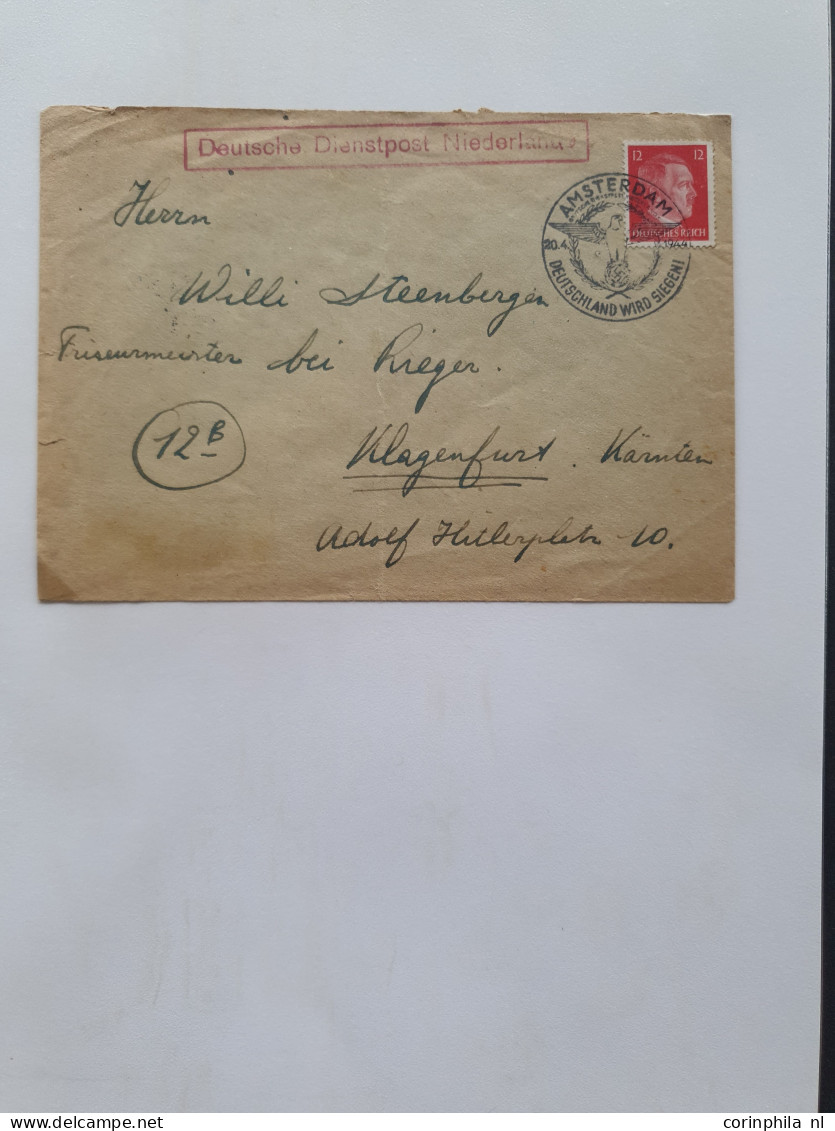 Cover 1940-1945 collectie Deutsche Dienstpost Niederlande DDPN (ca. 520 poststukken) deels opgezet op plaatsnaam A-Z met