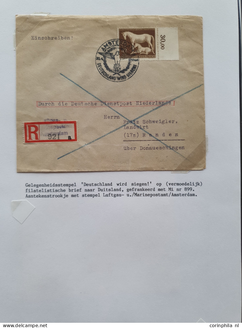 Cover 1940-1945 collectie Deutsche Dienstpost Niederlande DDPN (ca. 520 poststukken) deels opgezet op plaatsnaam A-Z met