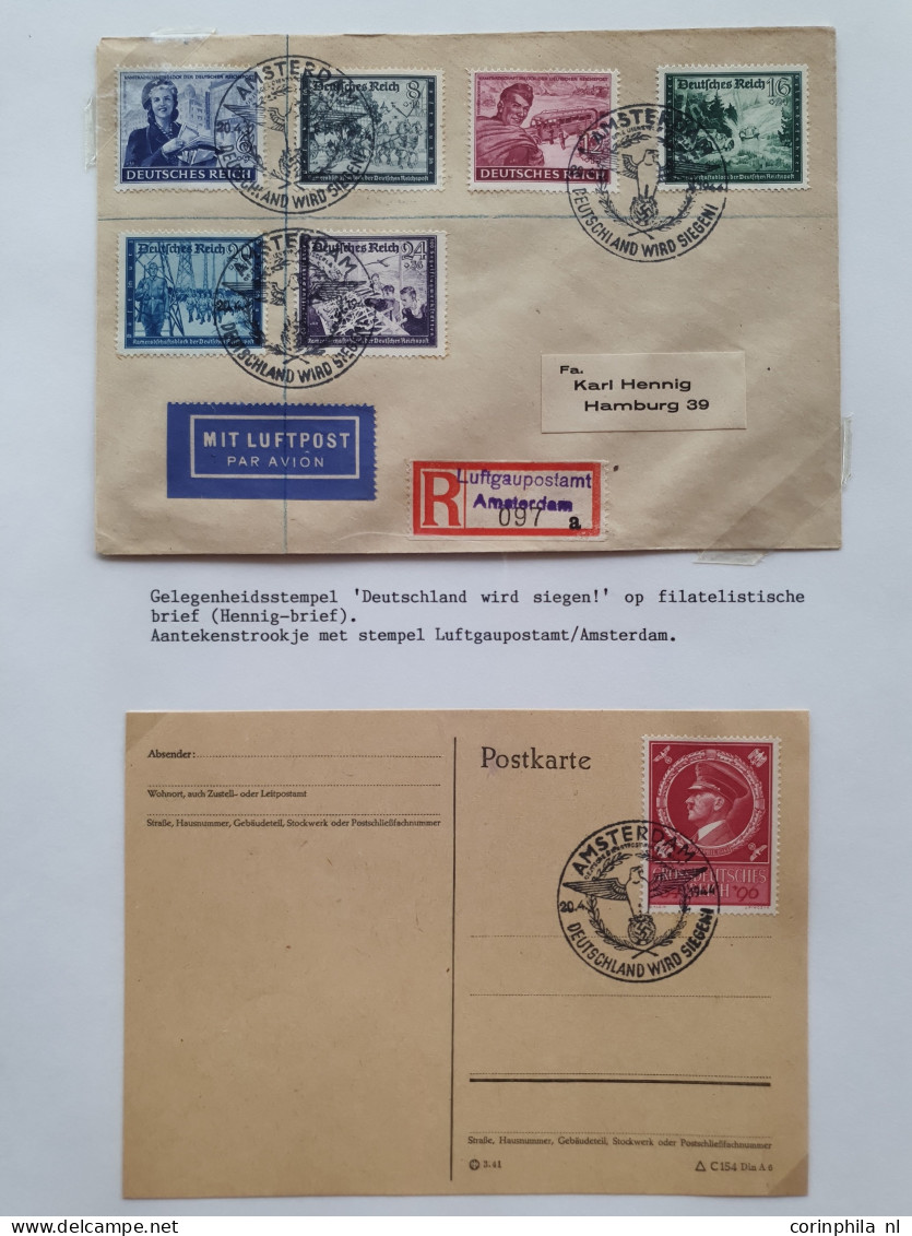 Cover 1940-1945 collectie Deutsche Dienstpost Niederlande DDPN (ca. 520 poststukken) deels opgezet op plaatsnaam A-Z met