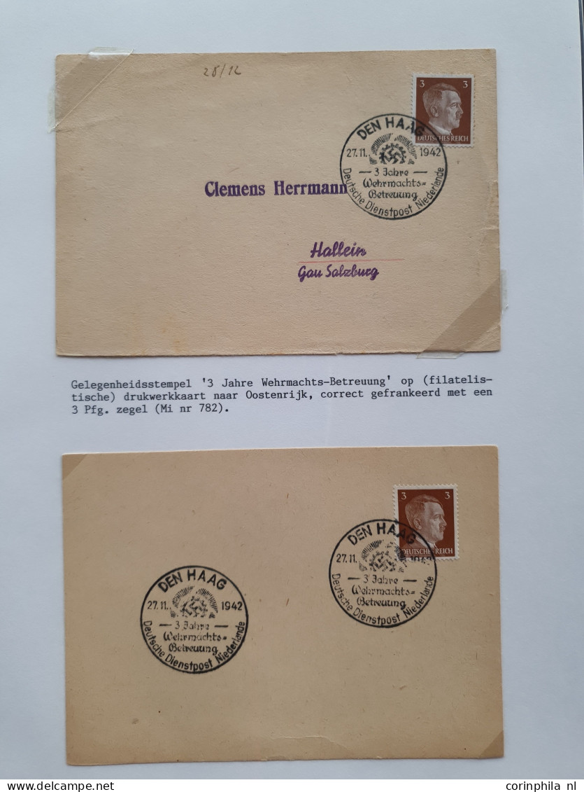 Cover 1940-1945 collectie Deutsche Dienstpost Niederlande DDPN (ca. 520 poststukken) deels opgezet op plaatsnaam A-Z met