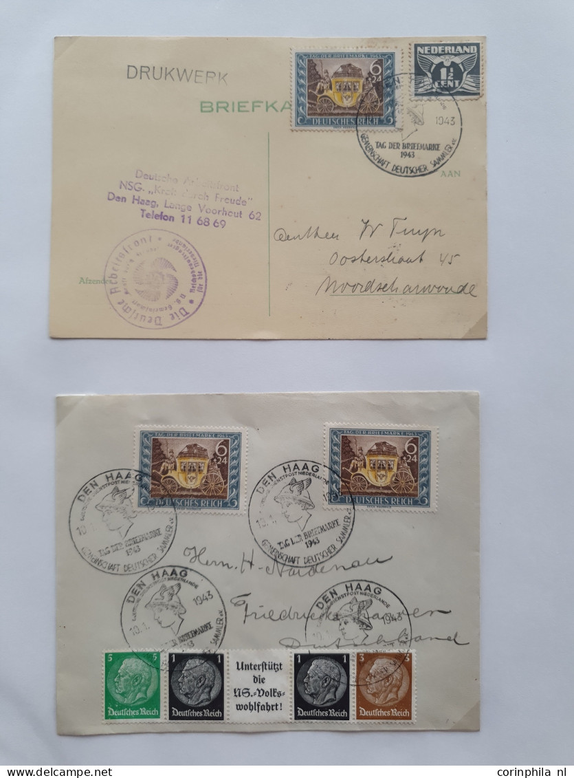 Cover 1940-1945 collectie Deutsche Dienstpost Niederlande DDPN (ca. 520 poststukken) deels opgezet op plaatsnaam A-Z met