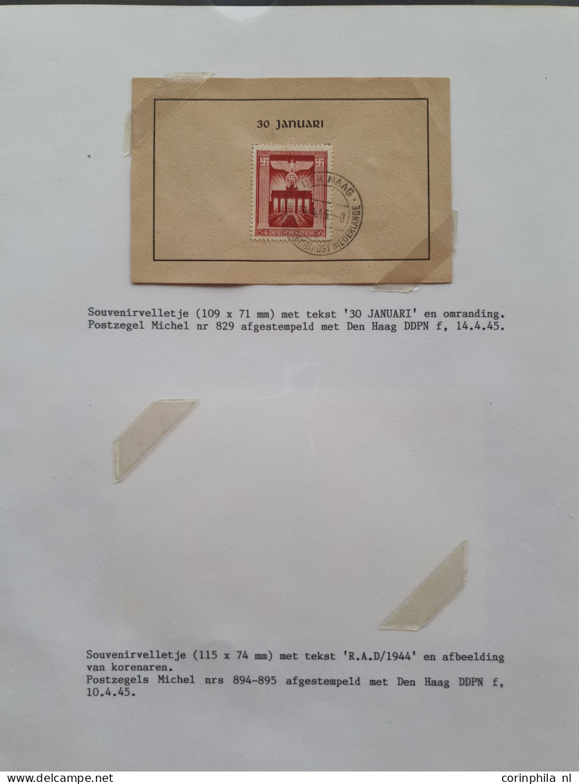 Cover 1940-1945 collectie Deutsche Dienstpost Niederlande DDPN (ca. 520 poststukken) deels opgezet op plaatsnaam A-Z met