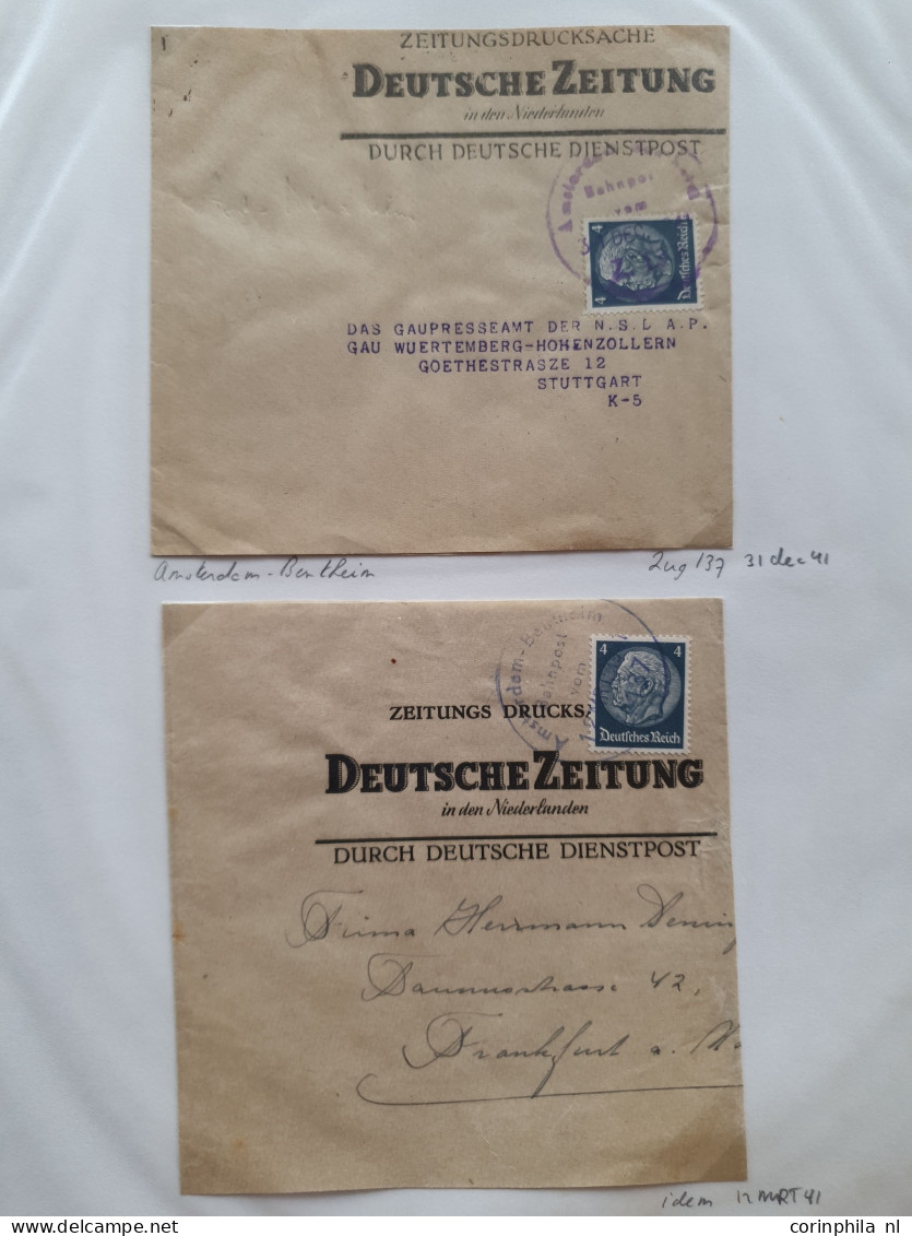 Cover 1940-1945 collectie Deutsche Dienstpost Niederlande DDPN (ca. 520 poststukken) deels opgezet op plaatsnaam A-Z met