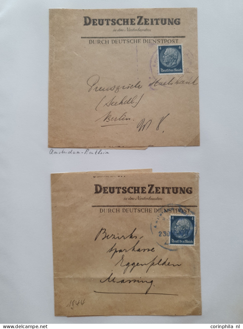 Cover 1940-1945 collectie Deutsche Dienstpost Niederlande DDPN (ca. 520 poststukken) deels opgezet op plaatsnaam A-Z met