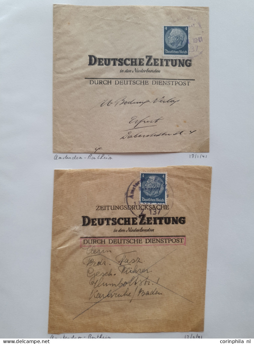 Cover 1940-1945 collectie Deutsche Dienstpost Niederlande DDPN (ca. 520 poststukken) deels opgezet op plaatsnaam A-Z met