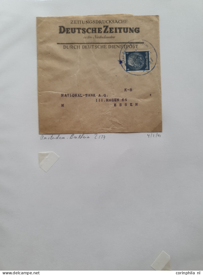 Cover 1940-1945 collectie Deutsche Dienstpost Niederlande DDPN (ca. 520 poststukken) deels opgezet op plaatsnaam A-Z met