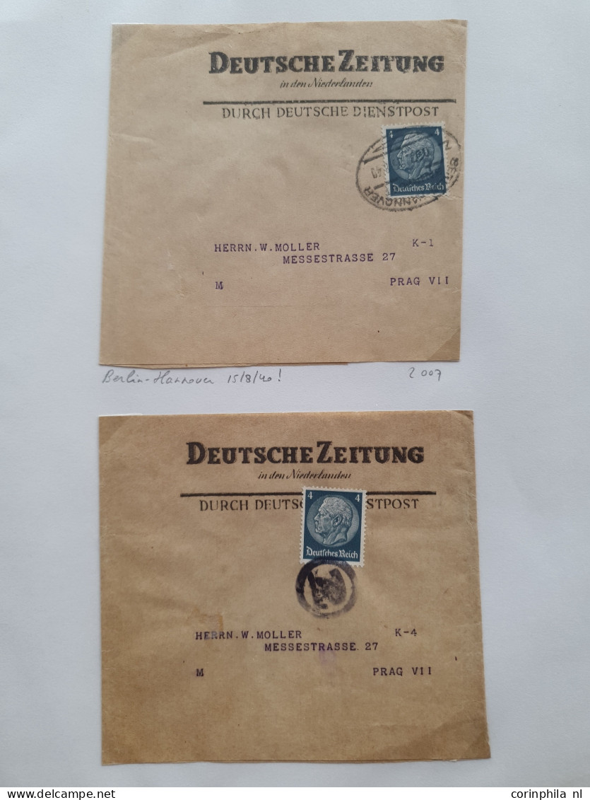 Cover 1940-1945 collectie Deutsche Dienstpost Niederlande DDPN (ca. 520 poststukken) deels opgezet op plaatsnaam A-Z met