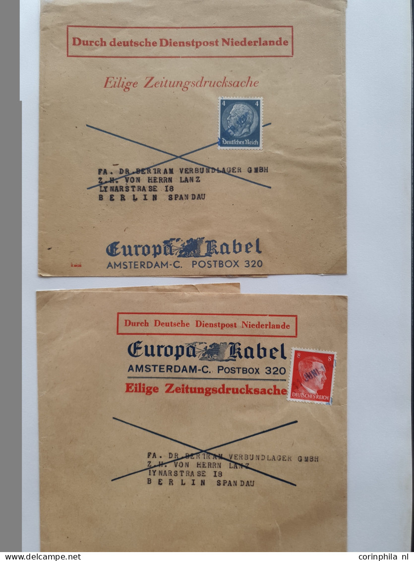 Cover 1940-1945 collectie Deutsche Dienstpost Niederlande DDPN (ca. 520 poststukken) deels opgezet op plaatsnaam A-Z met