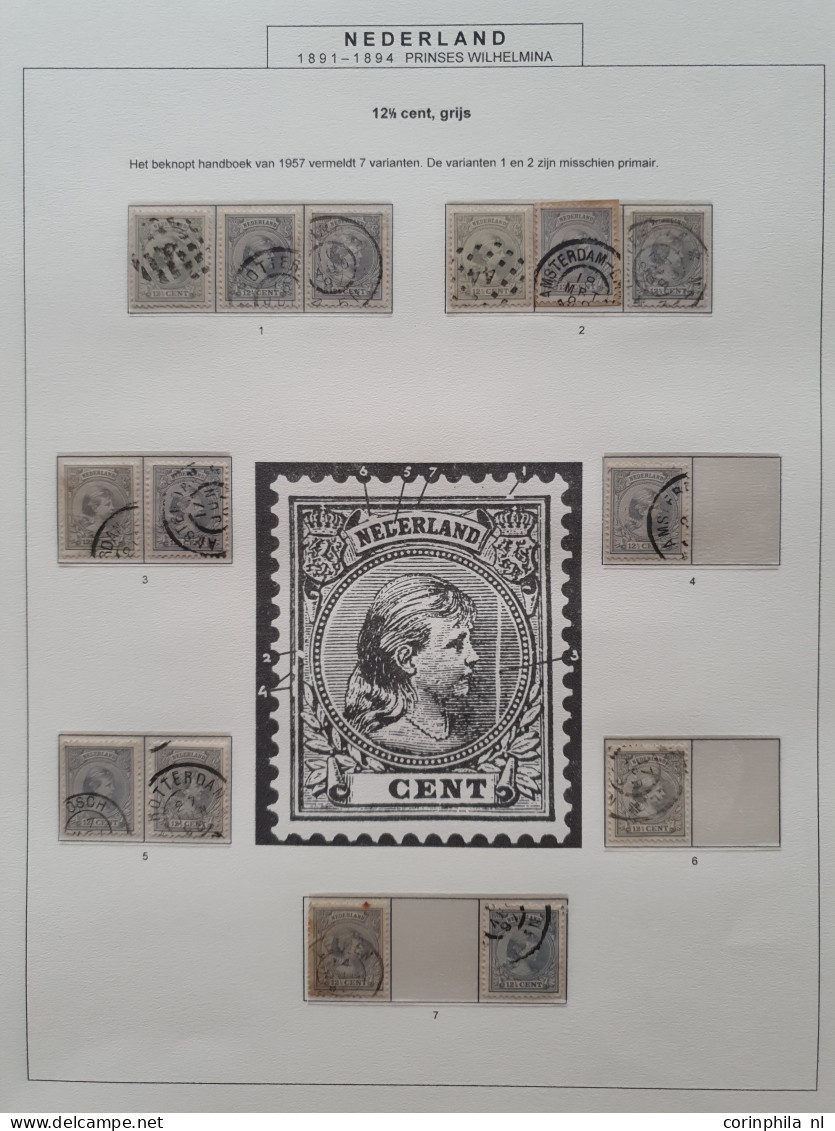 1891-1899, Emissie Hangend Haar, Zwaar Gespecialiseerde Meest Gestempelde Collectie Met O.a. Kleuren, Papiersoorten, (se - Collezioni