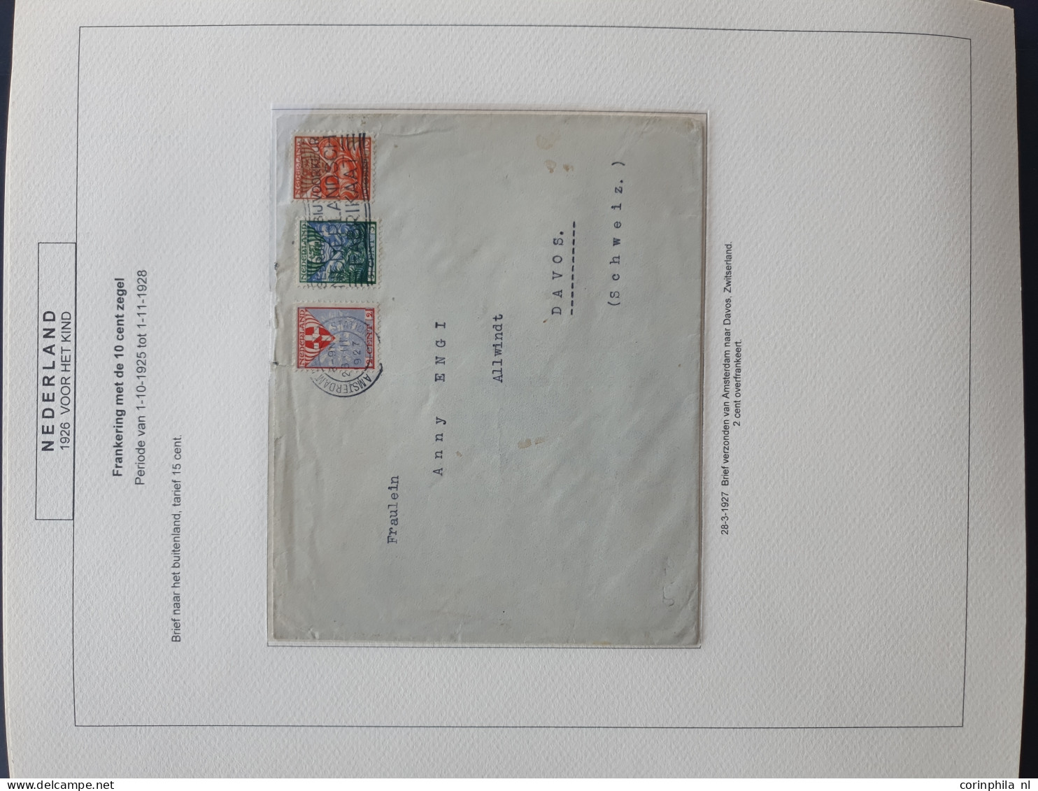 Cover 1924-1935, Voor het Kind, collectie van ca. 320 poststukken w.b. beter materiaal, keurig opgezet in 3 ringbanden