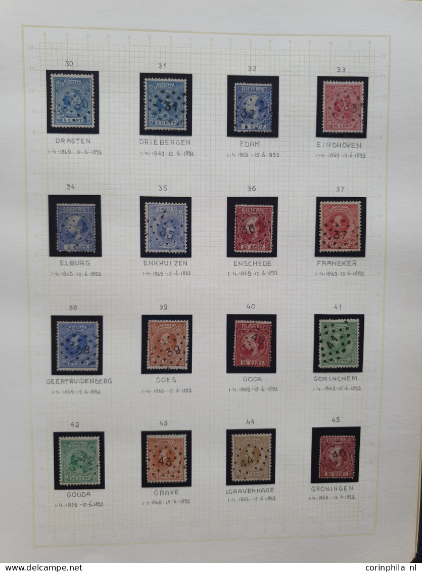 1869-1890c. puntstempels deels gespecialiseerde collectie met beter materiaal, mooie afdrukken op veel verschillende waa