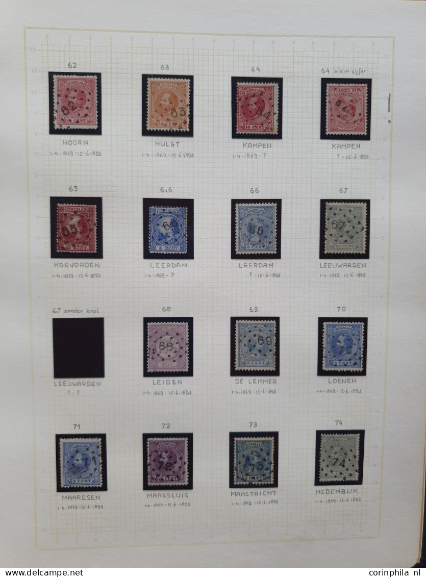 1869-1890c. puntstempels deels gespecialiseerde collectie met beter materiaal, mooie afdrukken op veel verschillende waa
