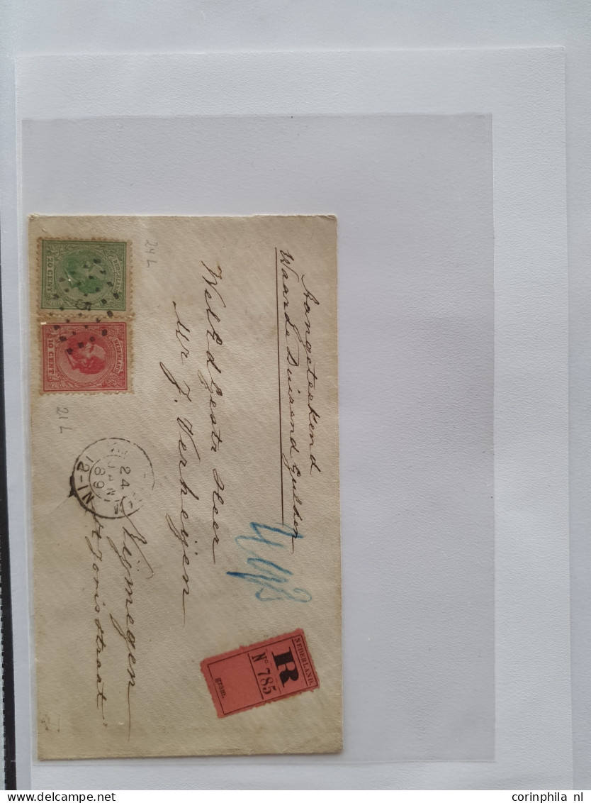 Cover 1872-1891, emissie 1872, ca. 125 poststukken, voorzijdes, grote briefdelen w.b. betere ex. (o.a. 2 met het 1e hori