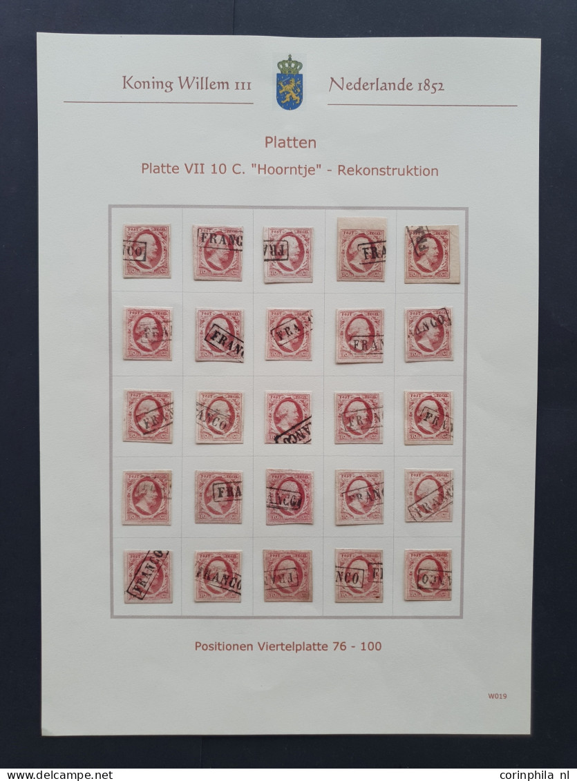 1852-1864, Emissie 1852, Collectie W.b. Enkele Gedeeltelijke Plaatreconstructies (o.a. 2e Kwart Van De 15 Cent) En En 4  - Colecciones Completas