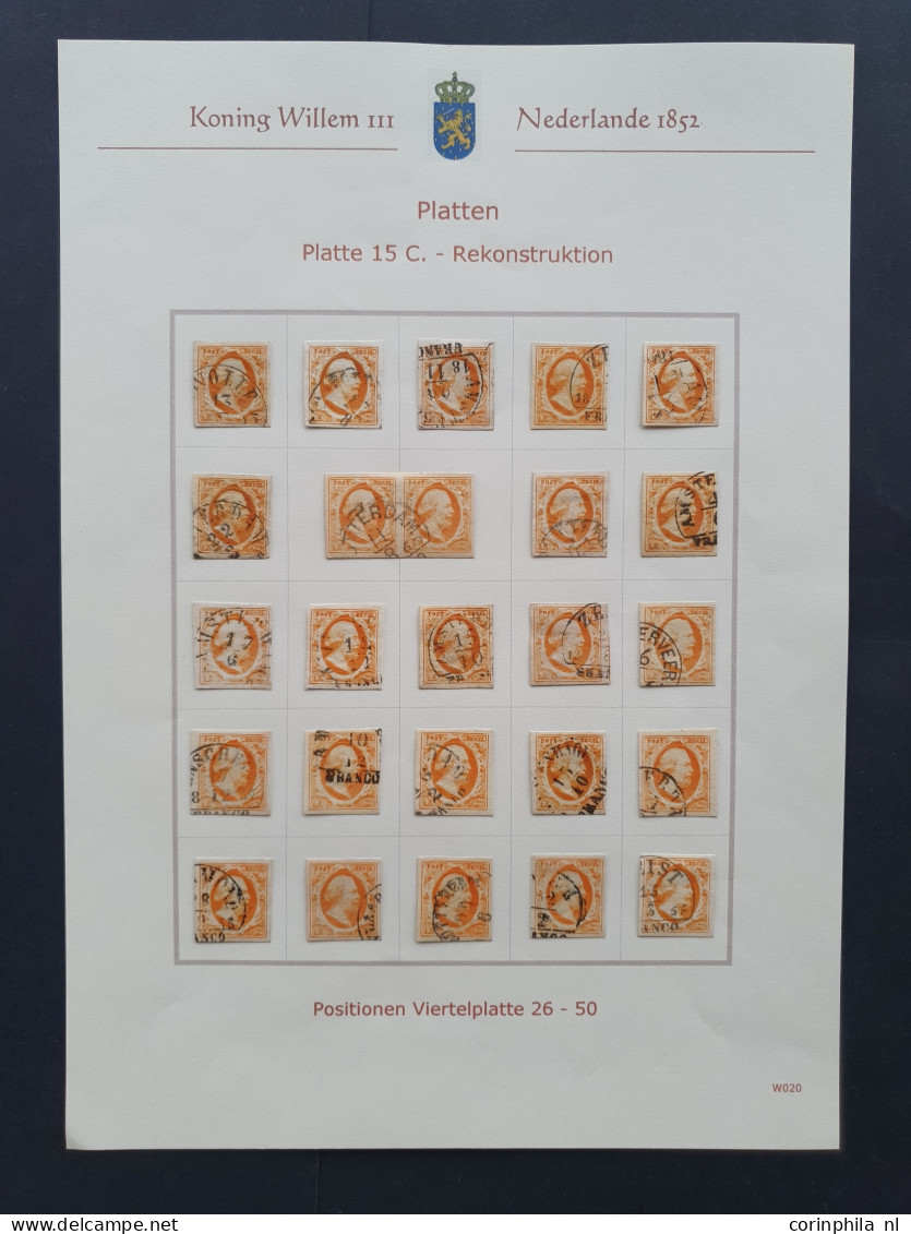1852-1864, Emissie 1852, Collectie W.b. Enkele Gedeeltelijke Plaatreconstructies (o.a. 2e Kwart Van De 15 Cent) En En 4  - Sammlungen