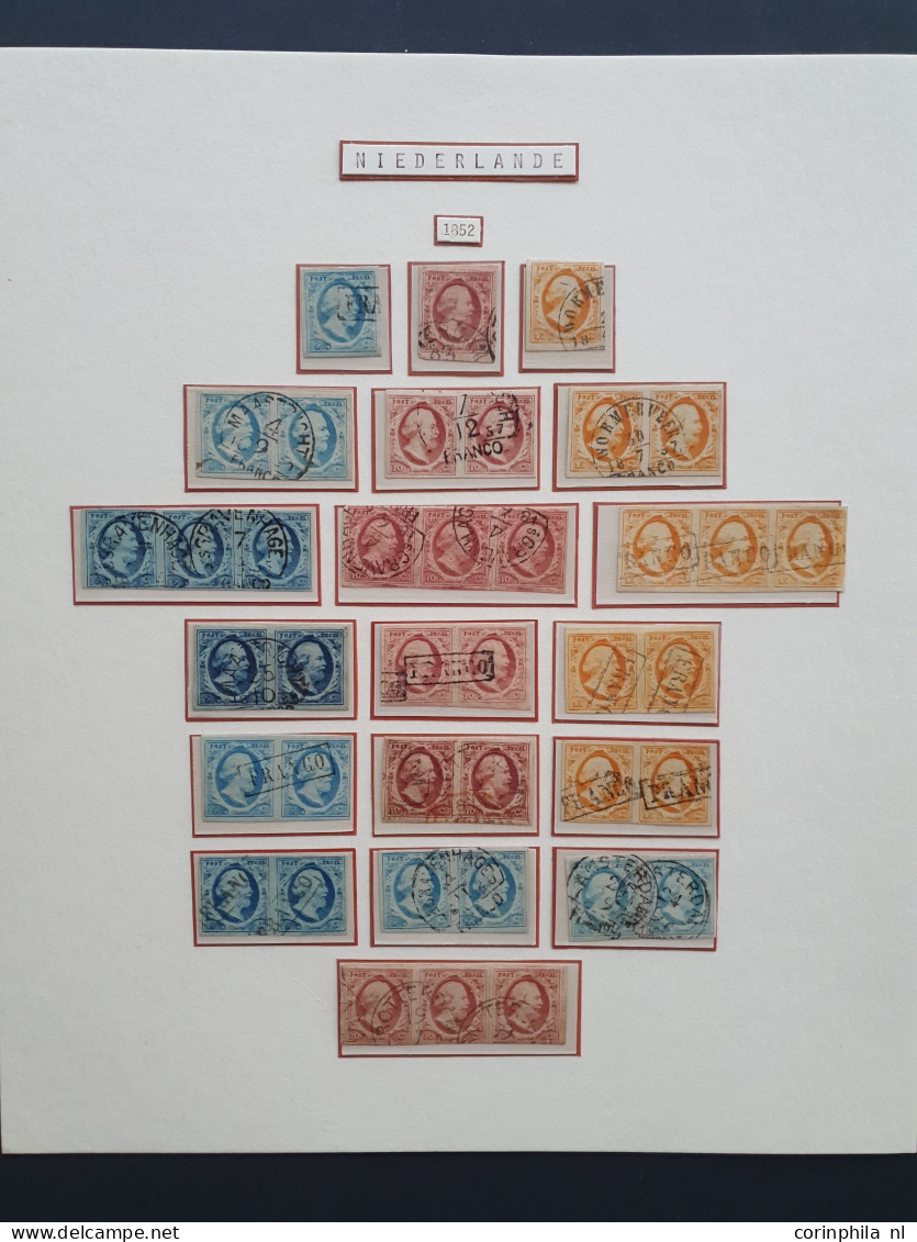 1852-1864, Emissie 1852, 5 Cent (los Ex., 6 Paren En Strip Van 3), 10 Cent (los Ex., 3 Paren En 2 Strippen Van 3) En 15  - Collections