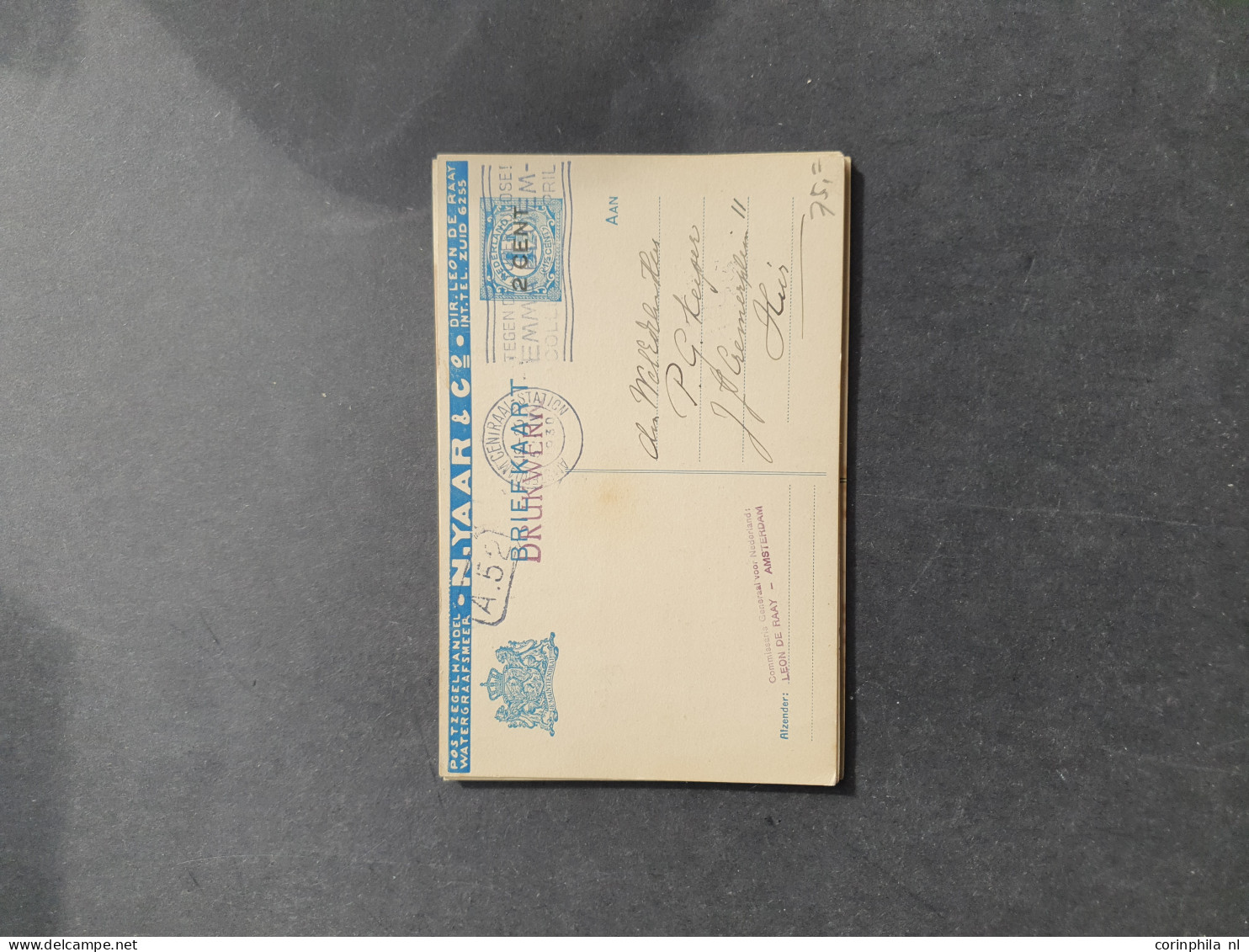 Cover 1883-1950c. collectie particulier bedrukte en particuliere postwaardestukken (ca. 150 ex.) gebruikt en ongebruikt 