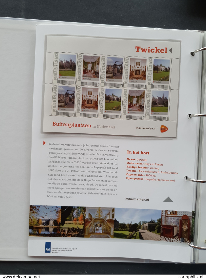 2003-2015ca. nominaal ca. €520 en NL1 (ca. 500x) in collectie Buitenplaatsen in Nederland in map en envelop
