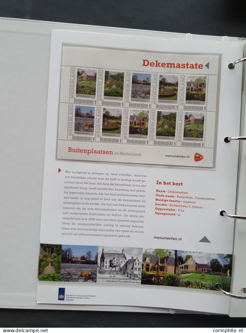 2003-2015ca. nominaal ca. €520 en NL1 (ca. 500x) in collectie Buitenplaatsen in Nederland in map en envelop