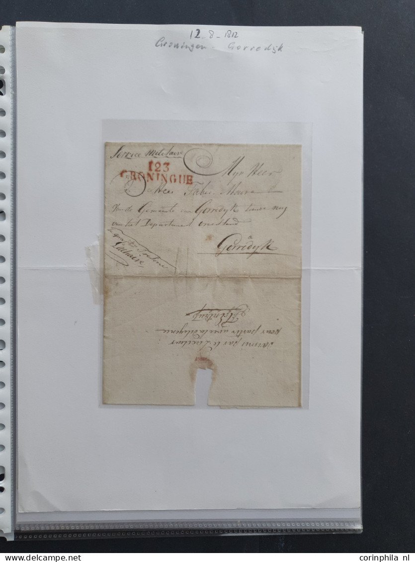 Cover 1735-1813, voorfilatelie (16 stukken) w.b. enkele documenten omtrent troepenbewegingen (Departement de la Guerre d