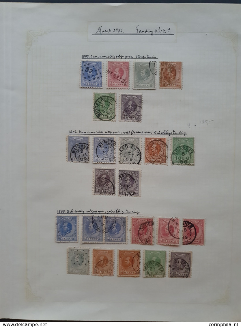 1872-1894, op papiersoorten gespecialiseerde collectie emissies 1872, Cijfer 1876 en Hangend Haar w.b. ook gecombineerde