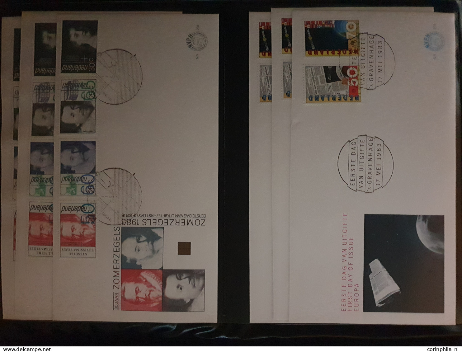 Cover 1953-2022 collectie fdc's t/m E853 w.b. tevens iets nominaal in 15 ringbandjes in 2 verhuisdozen