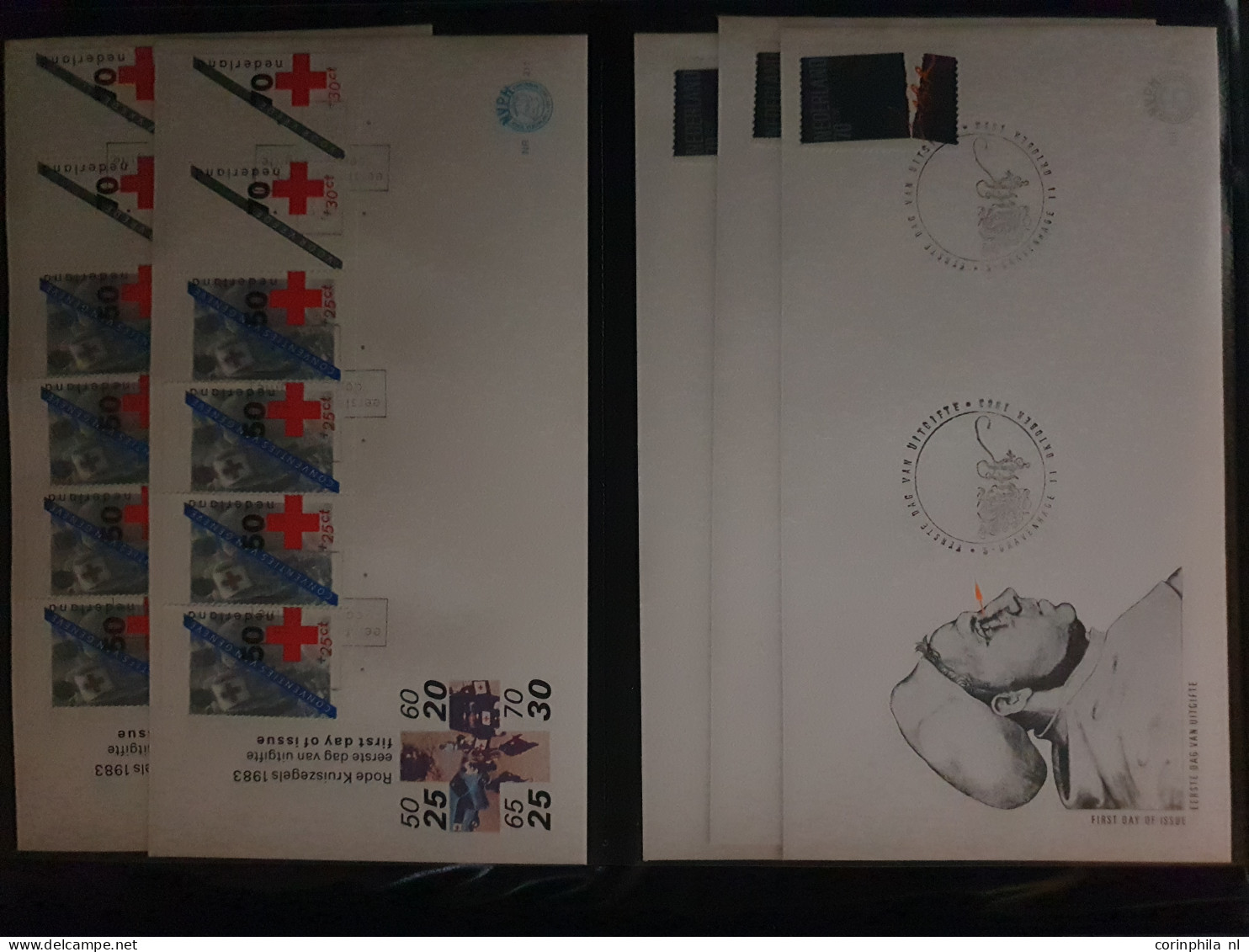 Cover 1953-2022 collectie fdc's t/m E853 w.b. tevens iets nominaal in 15 ringbandjes in 2 verhuisdozen