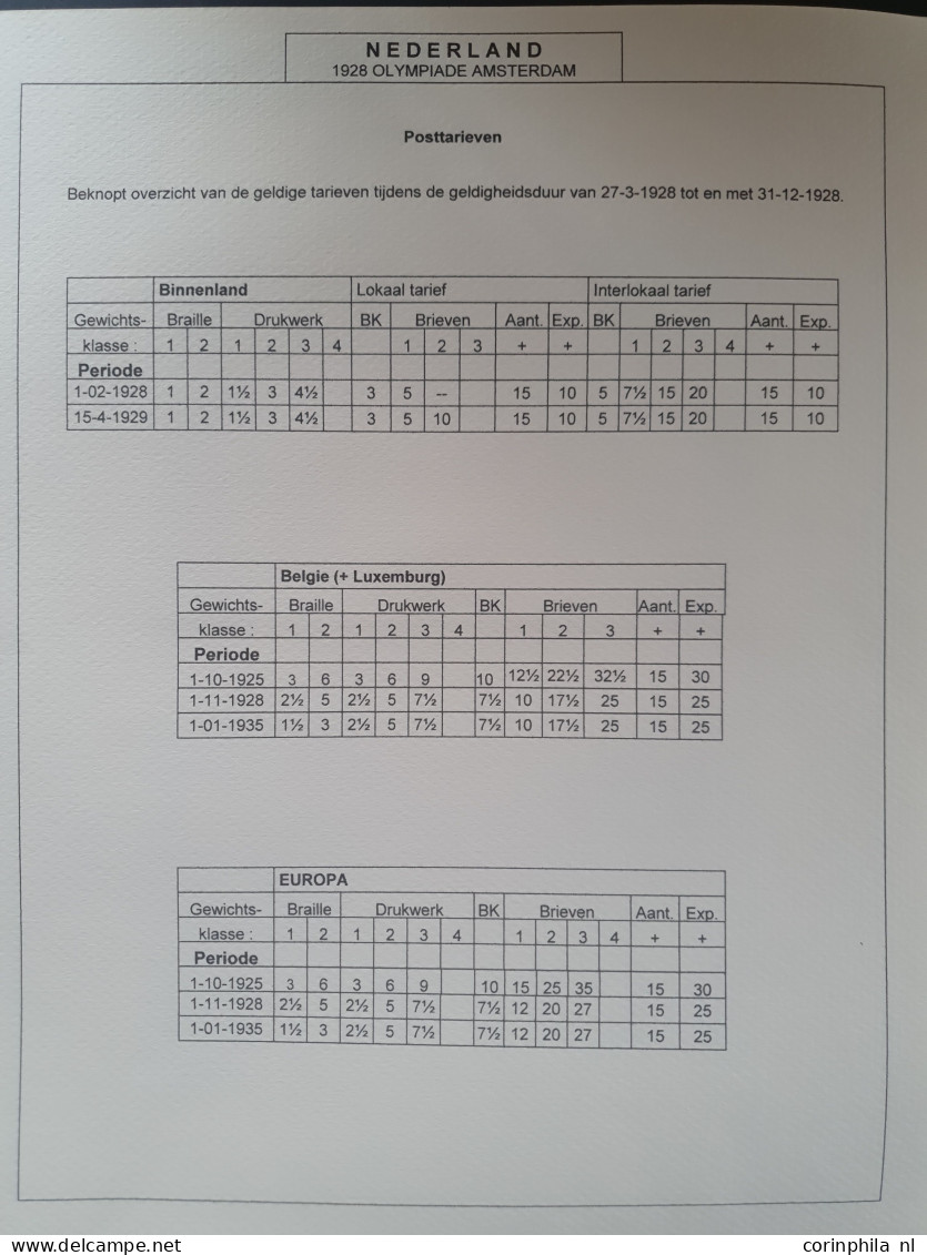 Cover 1928-1928, Emissie Olympiade, Gespecialiseerde Collectie Met O.a. 38 Poststukken, W.b. Veel Buitenlandse Bestemmin - Collections