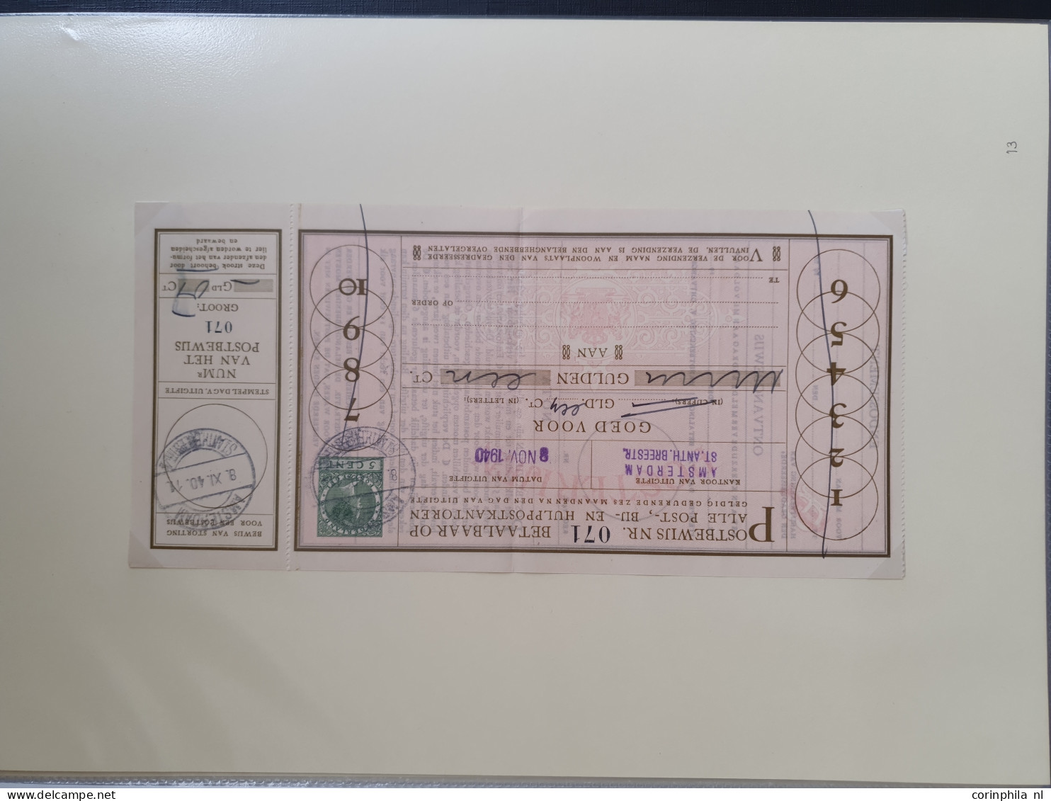 Cover 1884-1955 postbewijzen gebruikt en ongebruikt (ca. 100 ex.) w.b. betere ex. (o.a. G1), doubletten (vooral nr. G25)