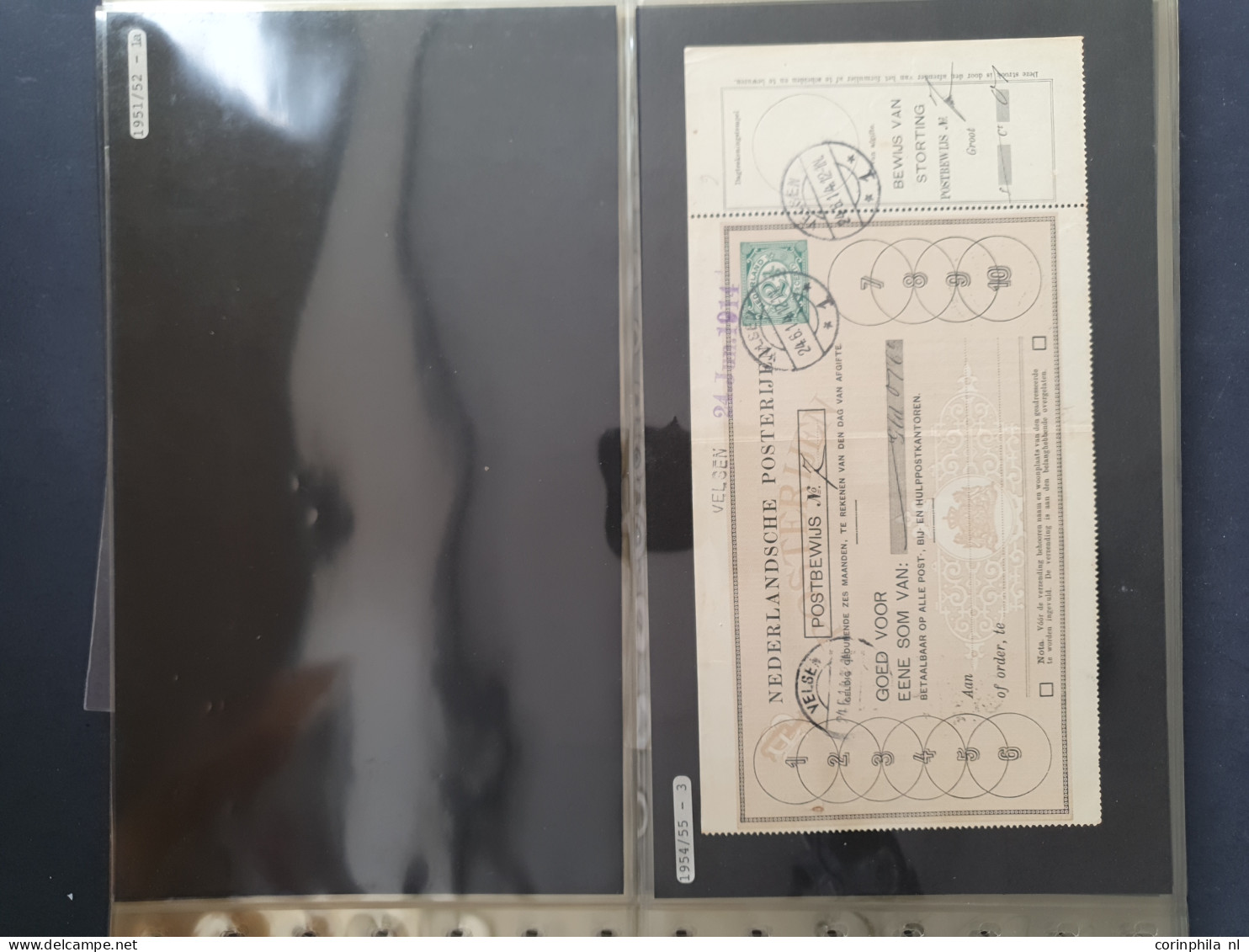 Cover 1884-1955 postbewijzen gebruikt en ongebruikt (ca. 100 ex.) w.b. betere ex. (o.a. G1), doubletten (vooral nr. G25)
