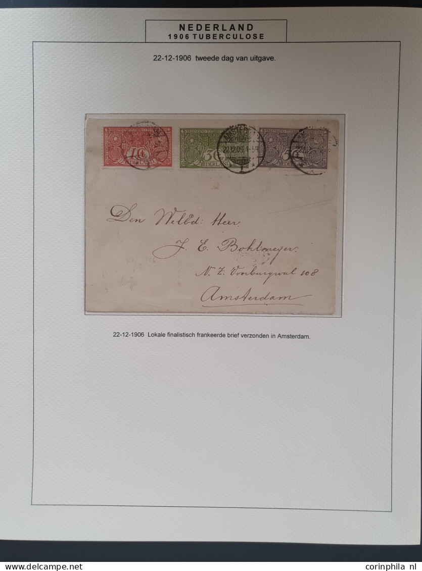 Cover 1906-1907, Emissie Tuberculose, Gespecialiseerde Collectie Met O.a. Ca. 40 Meest Philatelistisch Geinspireerde Pos - Colecciones Completas