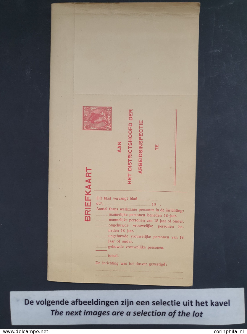 Cover 1912 En Later Postwaardestukken - Arbeidslijsten Gebruikt En Ongebruikt Met Veel Beter Matriaal Inclusief Doublett - Verzamelingen