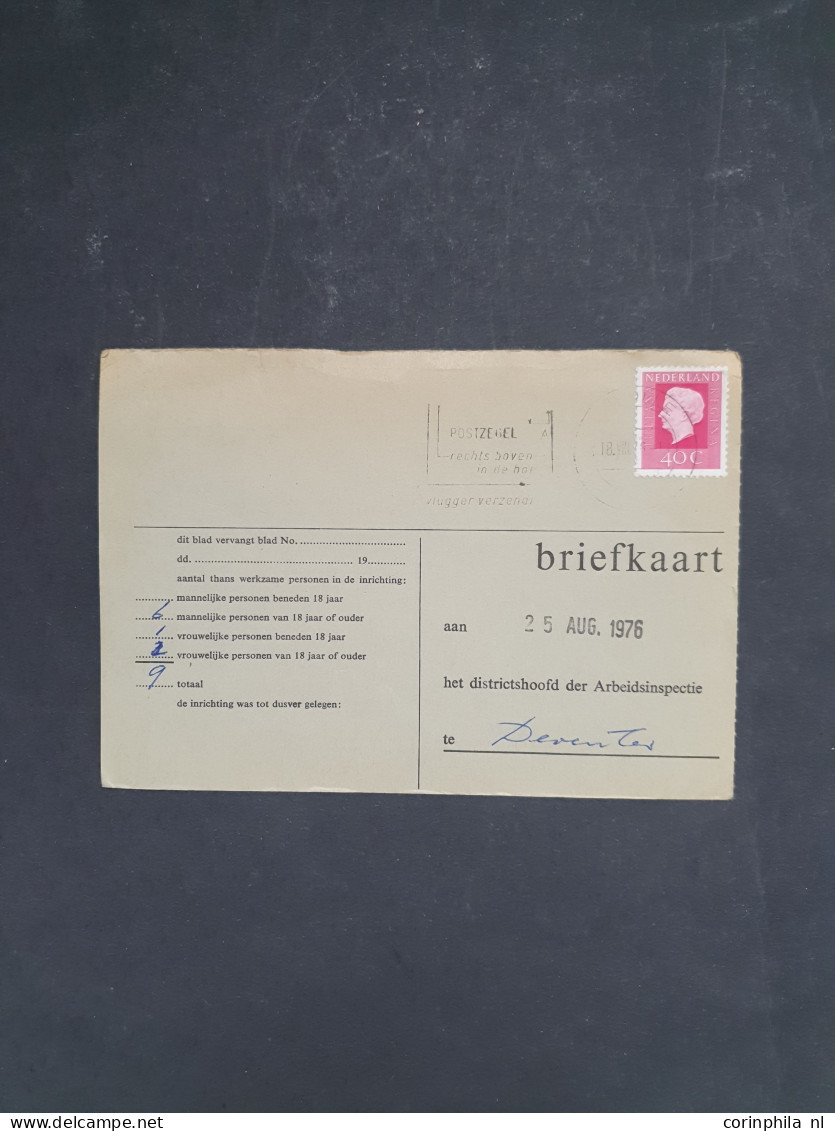 Cover 1912 En Later Postwaardestukken - Arbeidslijsten Gebruikt En Ongebruikt Met Veel Beter Matriaal Inclusief Doublett - Verzamelingen