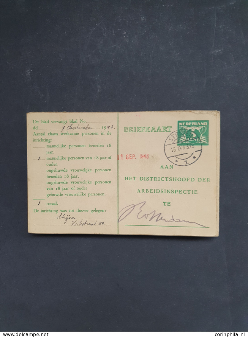 Cover 1912 En Later Postwaardestukken - Arbeidslijsten Gebruikt En Ongebruikt Met Veel Beter Matriaal Inclusief Doublett - Verzamelingen