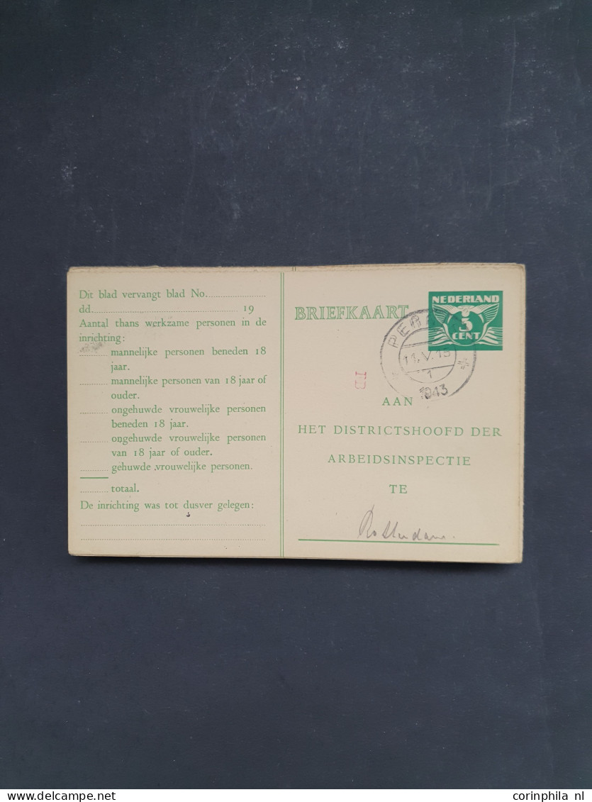 Cover 1912 En Later Postwaardestukken - Arbeidslijsten Gebruikt En Ongebruikt Met Veel Beter Matriaal Inclusief Doublett - Collezioni