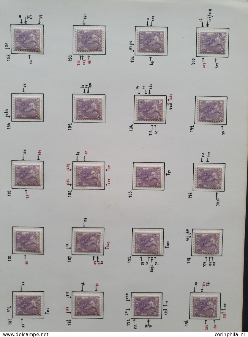 1919-1935, Overcomplete Plaaatreconstructie Van Bontkraag 4½ Cent Violet */** Met Documentatie In Map - Collections