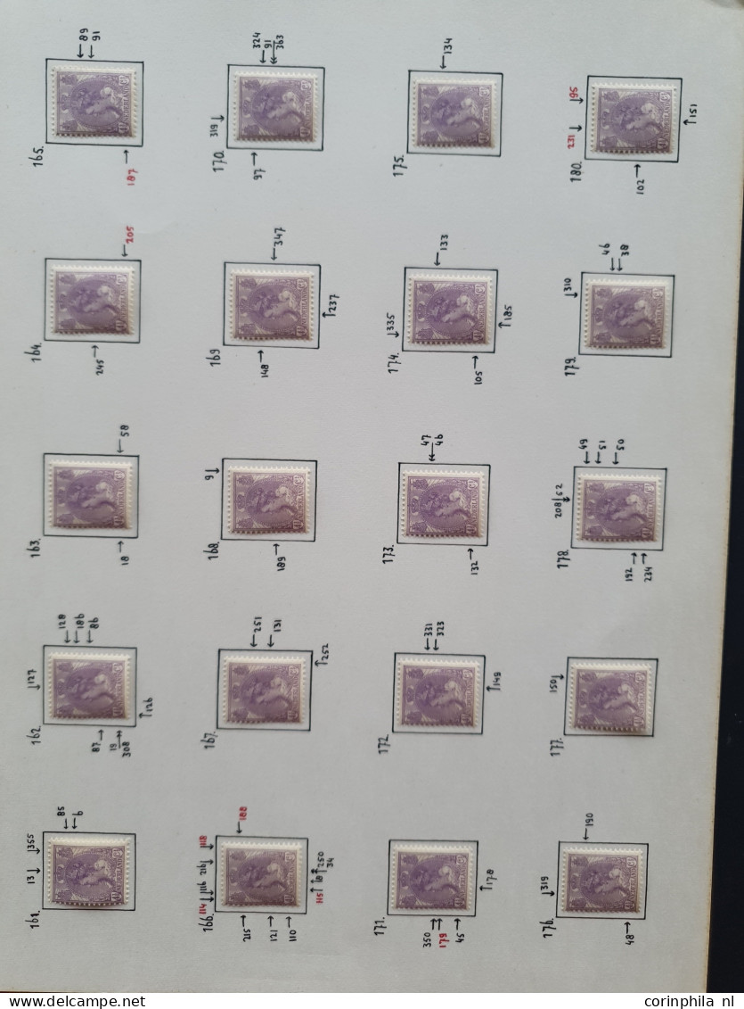 1919-1935, Overcomplete Plaaatreconstructie Van Bontkraag 4½ Cent Violet */** Met Documentatie In Map - Collections