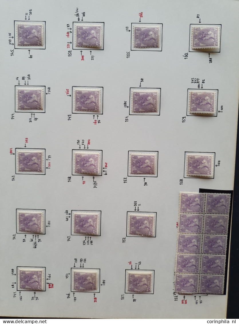 1919-1935, Overcomplete Plaaatreconstructie Van Bontkraag 4½ Cent Violet */** Met Documentatie In Map - Collections