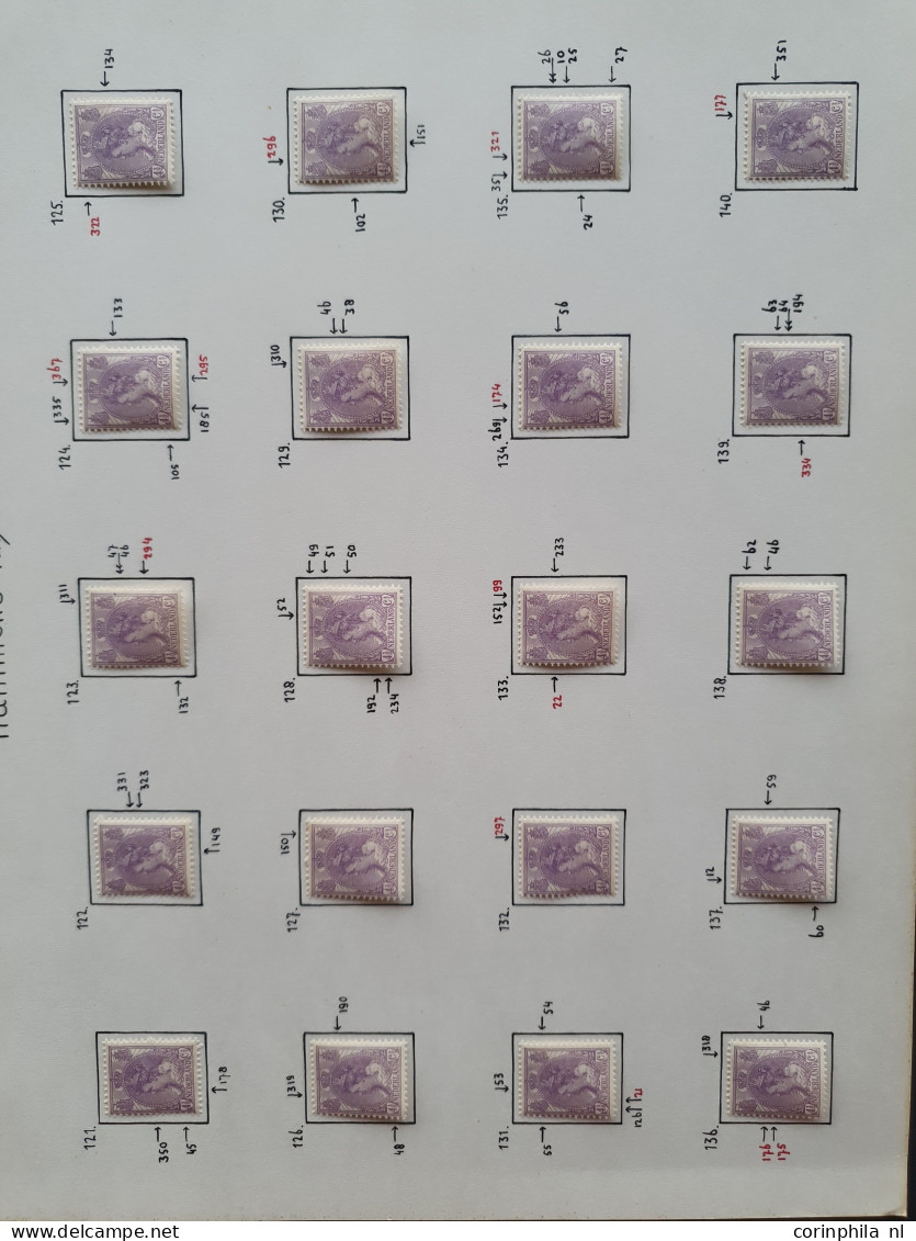 1919-1935, Overcomplete Plaaatreconstructie Van Bontkraag 4½ Cent Violet */** Met Documentatie In Map - Collections