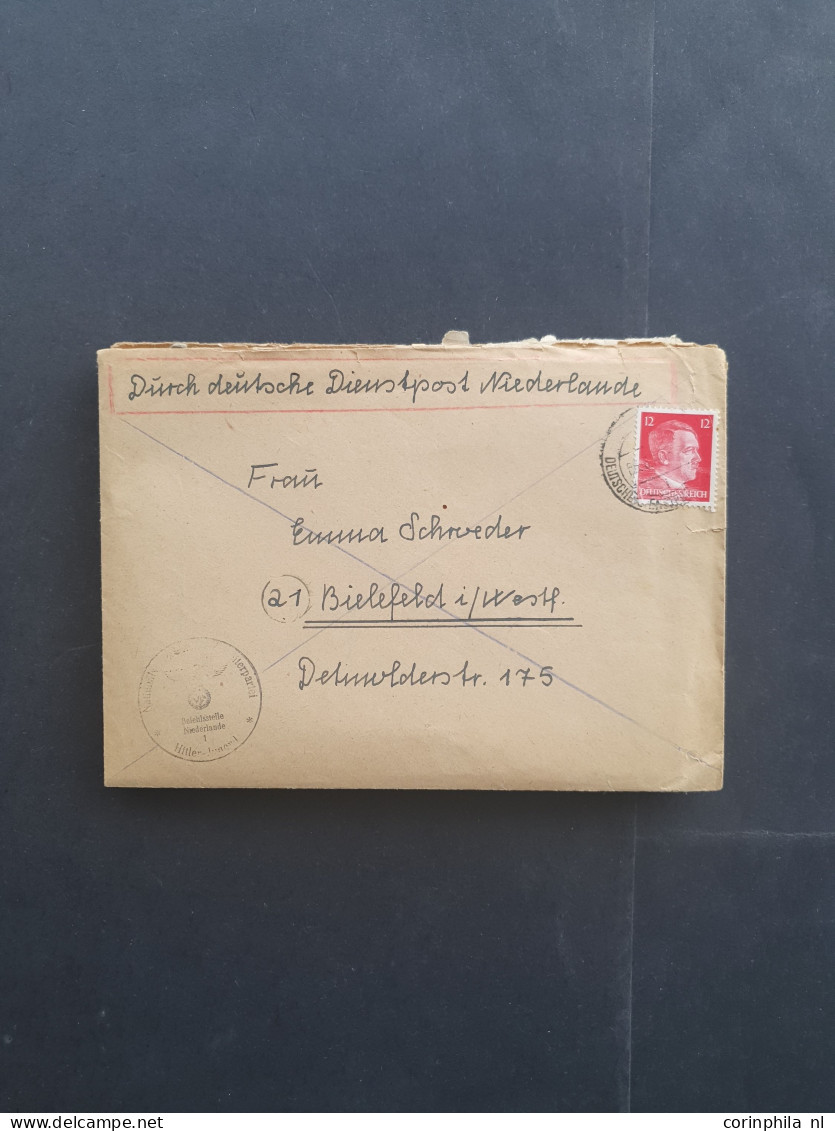 Cover 1940-1945 Deutsche Dienstpost Niederlande (DDPN) Poststukken (ca 400 Ex.) Meest Ongefrankeerd En Meest Geadresseer - Colecciones Completas