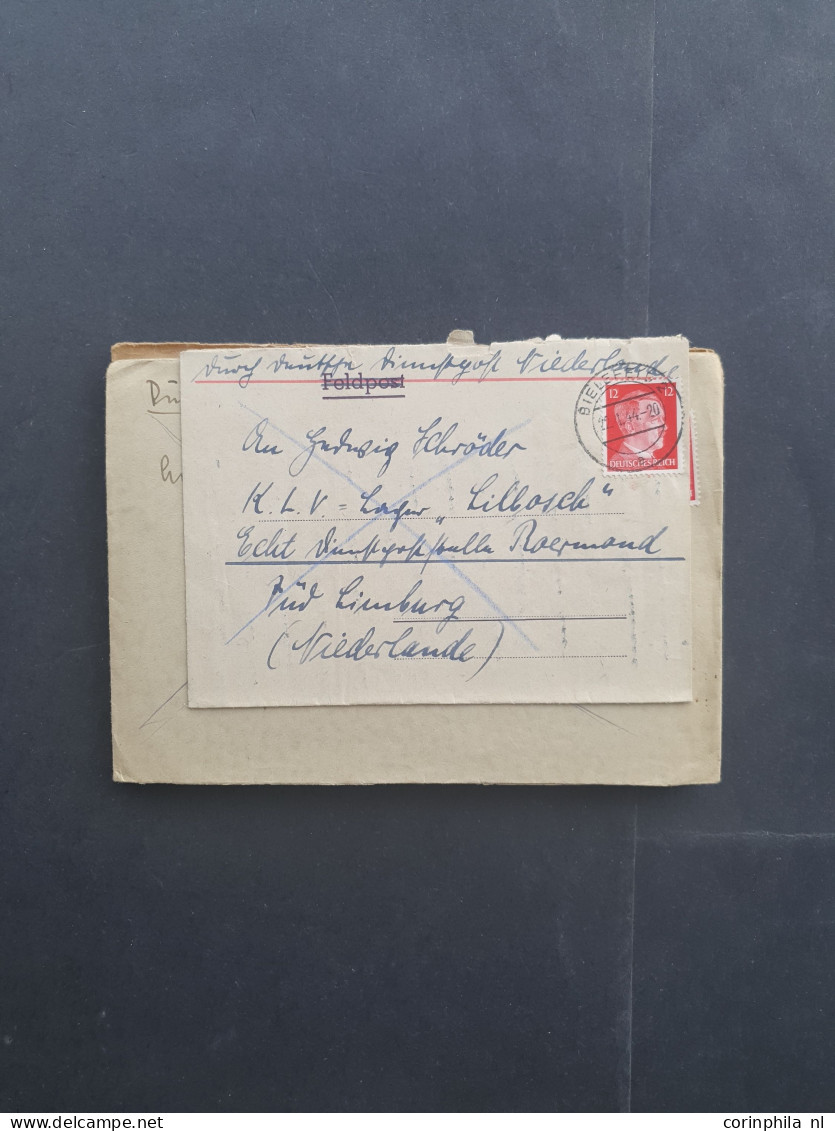 Cover 1940-1945 Deutsche Dienstpost Niederlande (DDPN) Poststukken (ca 400 Ex.) Meest Ongefrankeerd En Meest Geadresseer - Colecciones Completas