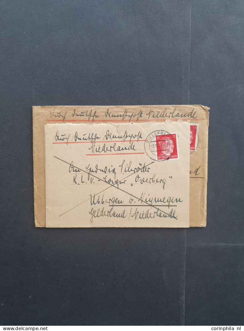 Cover 1940-1945 Deutsche Dienstpost Niederlande (DDPN) poststukken (ca 400 ex.) meest ongefrankeerd en meest geadresseer