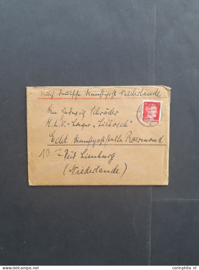 Cover 1940-1945 Deutsche Dienstpost Niederlande (DDPN) poststukken (ca 400 ex.) meest ongefrankeerd en meest geadresseer